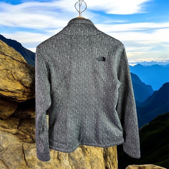 The North Face Women's Small Apex Heather Herringbone Black & White Jacket - Picture 2 of 15